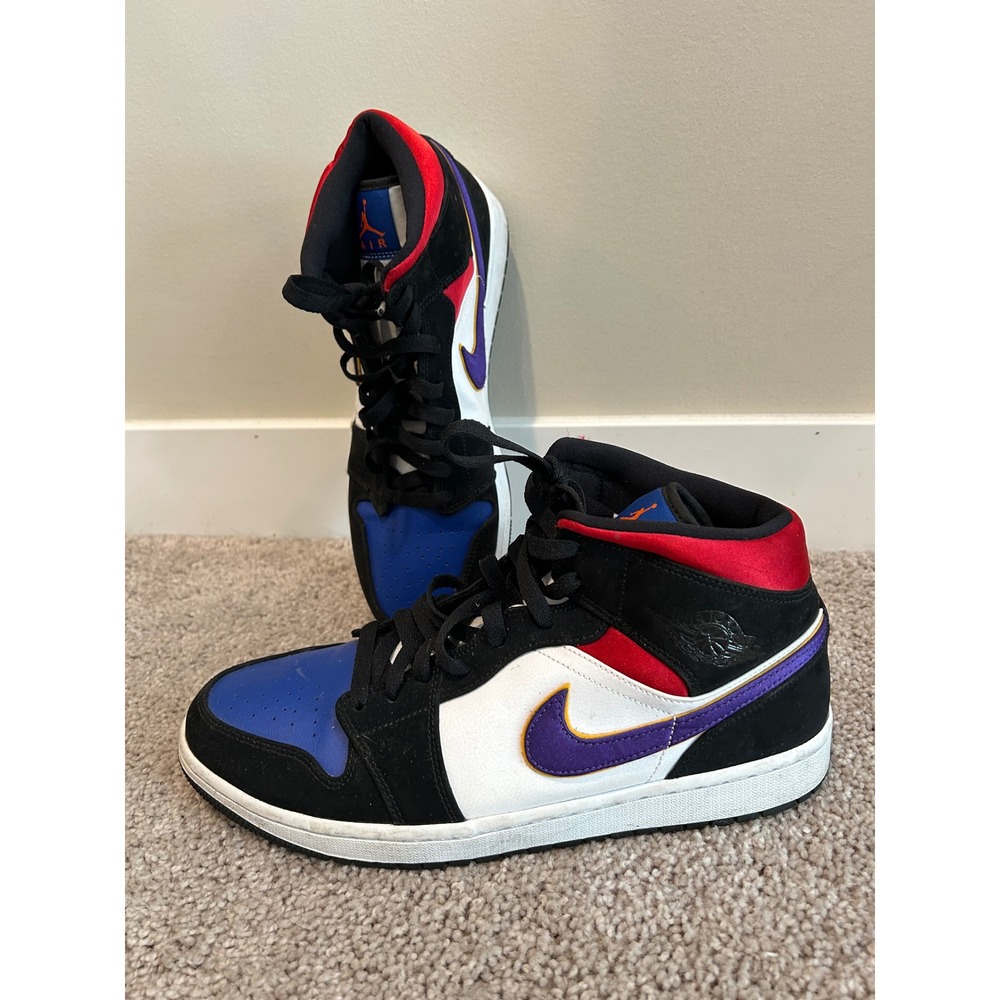 Nike Air Jordan 1 Mid SE Rivals Field Purple Black White Red Mens 12 #2233